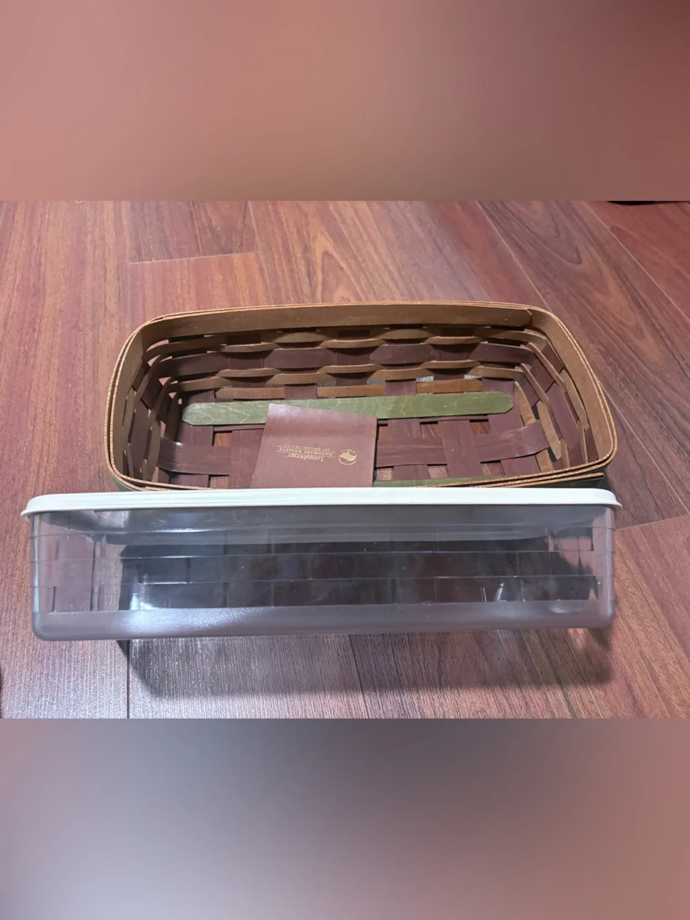 Longaberger bread basket with protector and lid